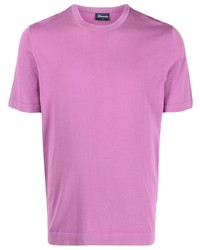 lila T-Shirt mit einem Rundhalsausschnitt von Drumohr