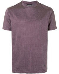 lila T-Shirt mit einem Rundhalsausschnitt von Emporio Armani