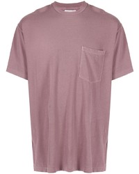 lila T-Shirt mit einem Rundhalsausschnitt von John Elliott