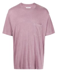 lila T-Shirt mit einem Rundhalsausschnitt von John Elliott