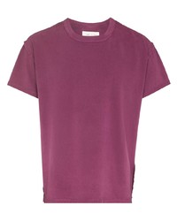lila T-Shirt mit einem Rundhalsausschnitt von Les Tien