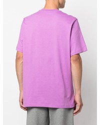 lila T-Shirt mit einem Rundhalsausschnitt von MSGM