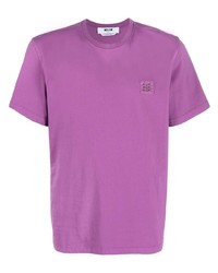 lila T-Shirt mit einem Rundhalsausschnitt von MSGM