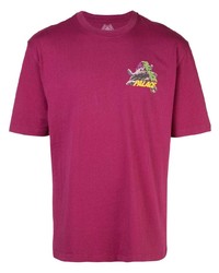 lila T-Shirt mit einem Rundhalsausschnitt von Palace