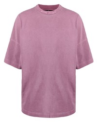 lila T-Shirt mit einem Rundhalsausschnitt von Palm Angels
