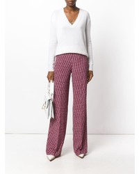 lila weite Hose mit geometrischem Muster von Etro