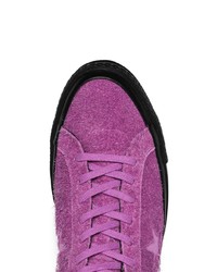 lila Wildleder niedrige Sneakers von Converse