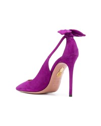 lila Wildleder Pumps mit Ausschnitten von Aquazzura