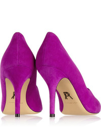 lila Wildleder Pumps