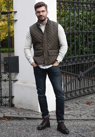 grauer Pullover mit einem Rundhalsausschnitt von Calvin Klein 205W39nyc