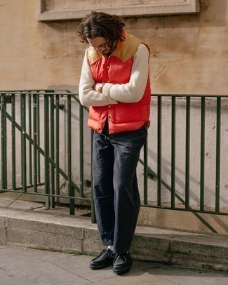 rote gesteppte ärmellose Jacke von Ralph Lauren