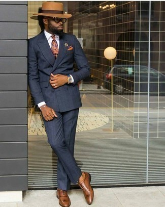 Beige Leder Oxford Schuhe kombinieren – 75 Herren Outfits: Kombinieren Sie einen dunkelgrauen Anzug mit einem weißen Businesshemd für einen stilvollen, eleganten Look. Dieses Outfit passt hervorragend zusammen mit beige Leder Oxford Schuhen.