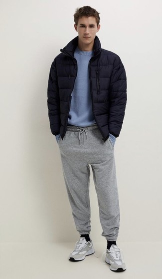 Türkisen Pullover mit einem Rundhalsausschnitt kombinieren – 129 Herren Outfits
