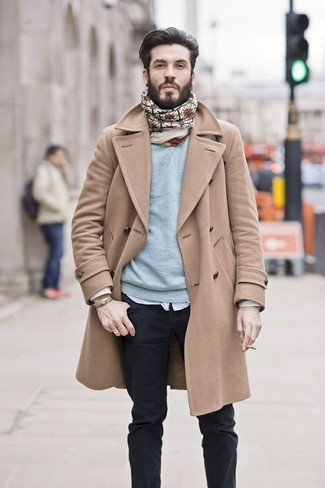 Türkisen Pullover mit einem Rundhalsausschnitt kombinieren – 129 Herren Outfits