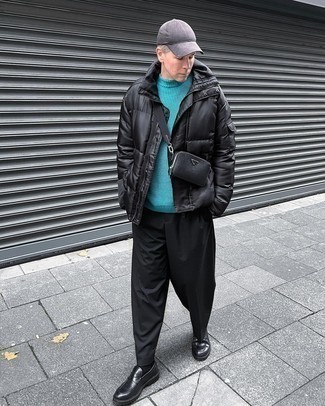 Türkisen Pullover mit einem Rundhalsausschnitt kombinieren – 129 Herren Outfits
