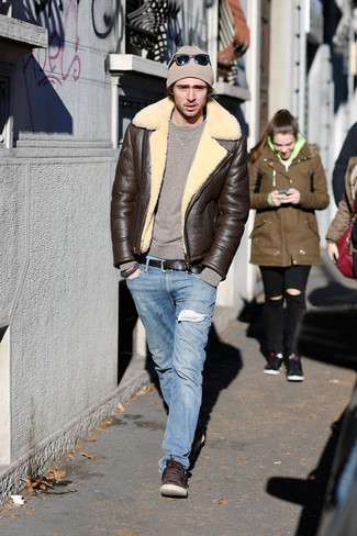Hellbeige Mütze kombinieren – 79 Herren Outfits kalt Wetter