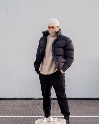 Hellbeige Mütze kombinieren – 79 Herren Outfits kalt Wetter