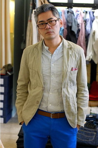Welche Langarmhemden mit hellbeige Sakkos zu tragen – 216 Herren Outfits