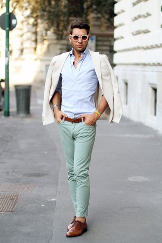 Welche Langarmhemden mit hellbeige Sakkos zu tragen – 216 Herren Outfits