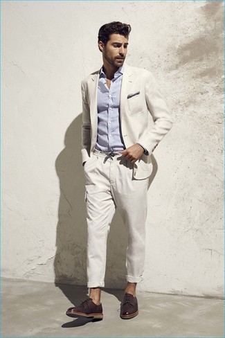 Welche Langarmhemden mit hellbeige Sakkos zu tragen – 216 Herren Outfits