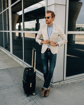 Welche Langarmhemden mit hellbeige Sakkos zu tragen – 216 Herren Outfits