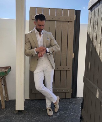 Welche Langarmhemden mit hellbeige Sakkos zu tragen – 216 Herren Outfits