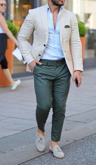 Welche Langarmhemden mit hellbeige Sakkos zu tragen – 216 Herren Outfits