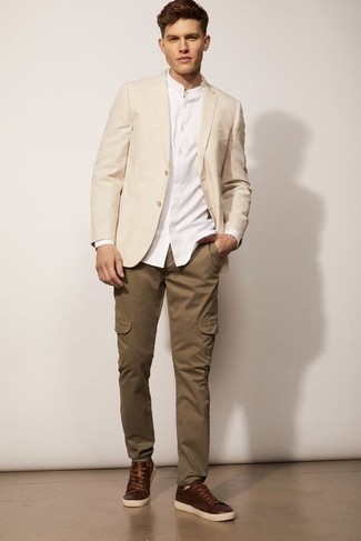 Welche Langarmhemden mit hellbeige Sakkos zu tragen – 216 Herren Outfits