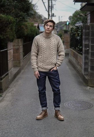 Hellbeige Strickpullover kombinieren – 172 Herren Outfits