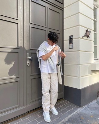 Teenager: Hellbeige Chinohose kombinieren – 143 Herren Outfits warm Wetter