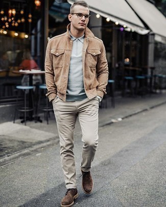 20 Jährige: Welche Shirtjacken mit hellbeige Chinohose zu tragen – 133 Herren Outfits