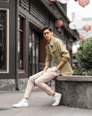 Welche Shirtjacken mit hellbeige Chinohose zu tragen – 558+ Herren Outfits