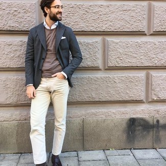 Welche Sakkos mit hellbeige Jeans zu tragen – 74 Herren Outfits