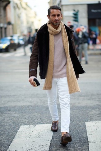 Hellbeige Strick Schal kombinieren – 12 Herren Outfits