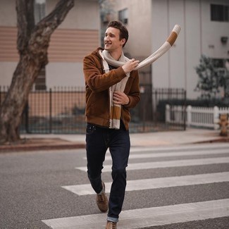 Hellbeige Strick Schal kombinieren – 12 Herren Outfits