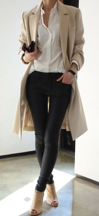 Hellbeige Leder Stiefeletten kombinieren – 82 Damen Outfits