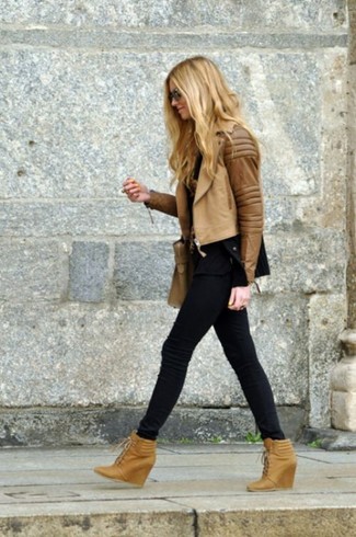 Hellbeige Leder Stiefeletten kombinieren – 82 Damen Outfits