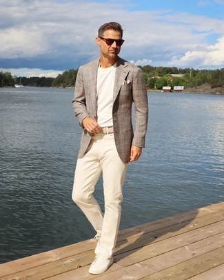 Hellbeige Einstecktuch kombinieren – 372 Sommer Herren Outfits