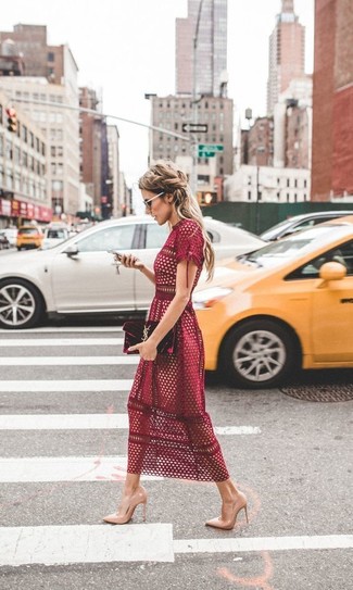 Welche Midikleider mit hellbeige Pumps zu tragen – 19 Damen Outfits
