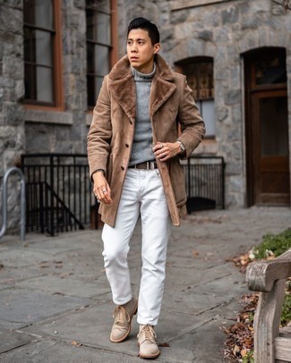 Hellbeige Wildlederfreizeitstiefel kombinieren – 212 Herren Outfits