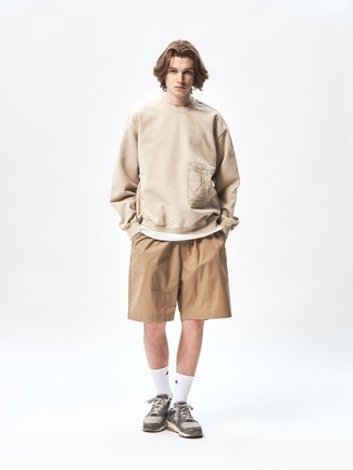 Hellbeige Sweatshirts kombinieren – 161 Herren Outfits