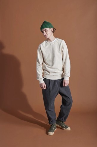 Hellbeige Sweatshirts kombinieren – 161 Herren Outfits