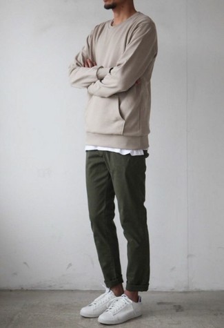 Hellbeige Sweatshirts kombinieren – 161 Herren Outfits