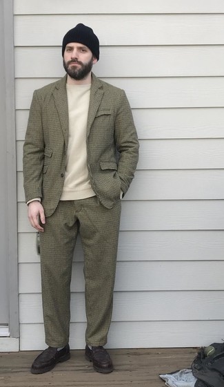 Hellbeige Sweatshirts kombinieren – 1 Elegante Herren Outfits