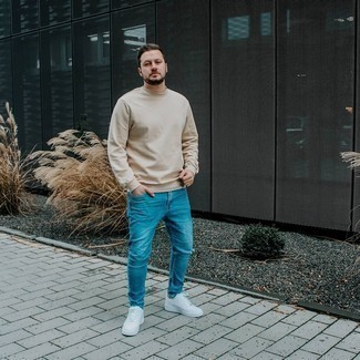 Hellbeige Sweatshirts kombinieren – 161 Herren Outfits