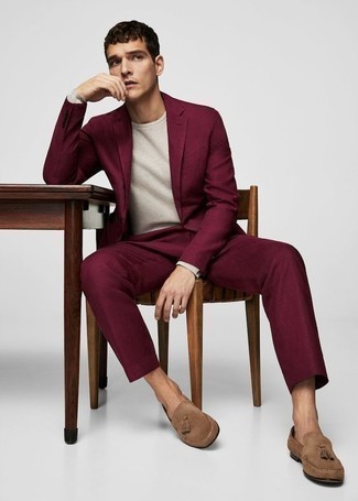 Welche Anzüge mit hellbeige Slipper mit Quasten zu tragen – 47 Herren Outfits