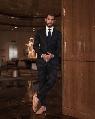 Welche Anzüge mit hellbeige Slipper mit Quasten zu tragen – 47 Herren Outfits