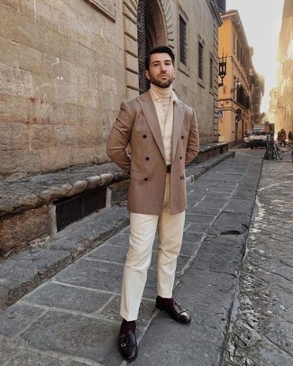 Welche Anzughosen mit hellbeige Rollkragenpullovers zu tragen – 173 Herren Outfits