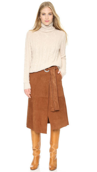 Hellbeige Rollkragenpullover kombinieren – 129 Damen Outfits