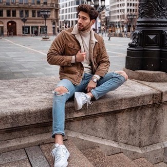 Hellbeige Rollkragenpullover kombinieren – 722+ Herren Outfits